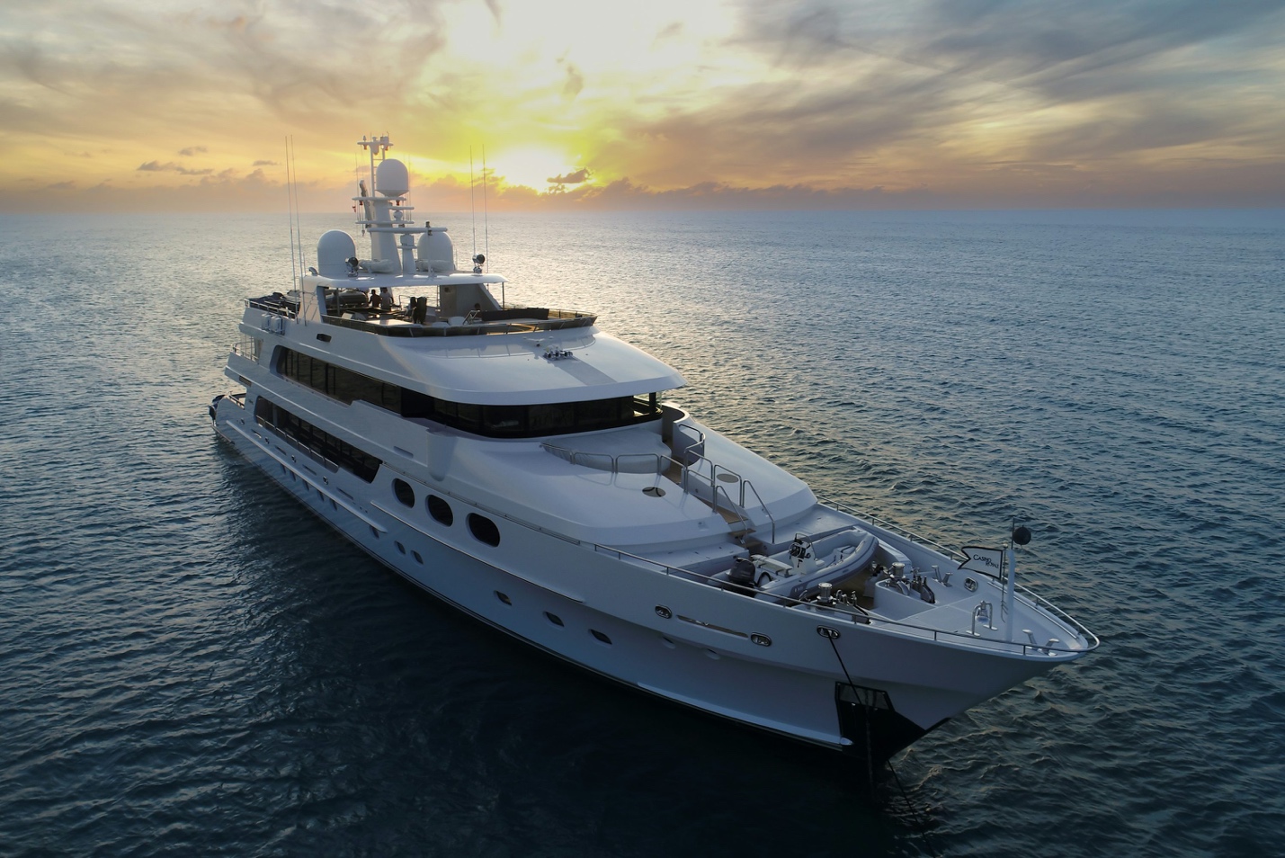 a luxury yacht anchored in turquoise Florida waters