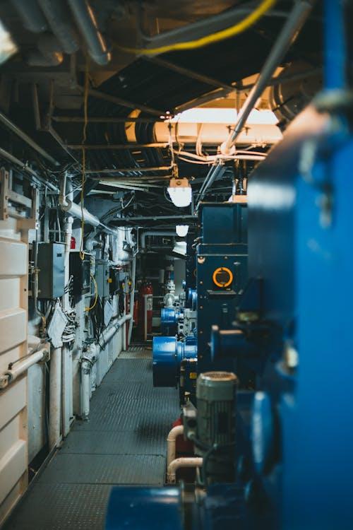 clean yacht engine room with detailed machinery and organized components