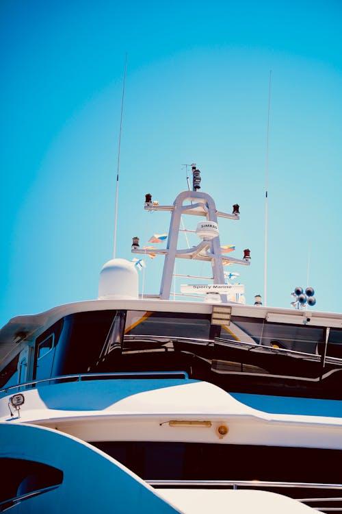 close-up of yacht upper deck after detailing and surface cleaning